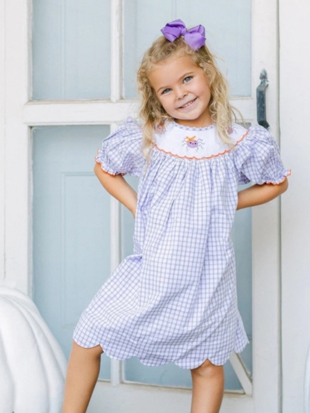 Poppy Kids Co Smocked Spider Halloween Dress NWT